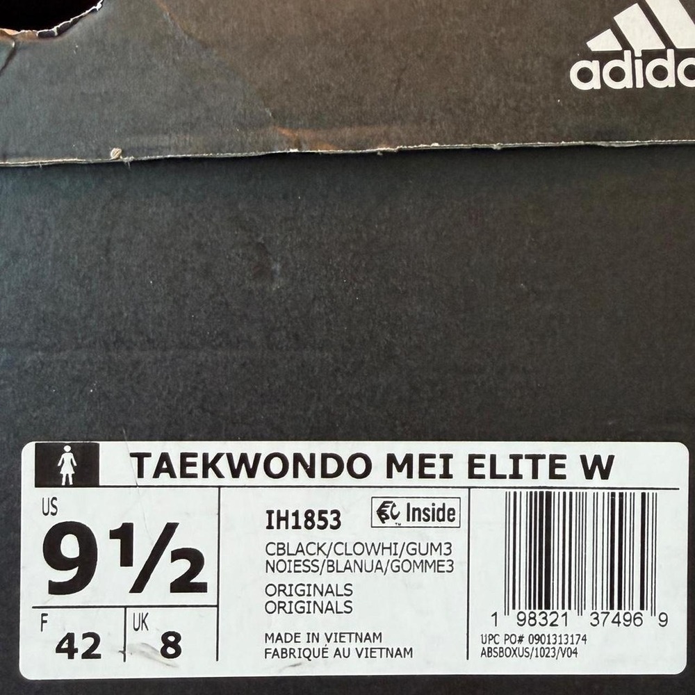 Adidas Taekwondo Mei Elite W Womens 9.5 Black White Gum Sneakers IH1853 NWT - Picture 8 of 8